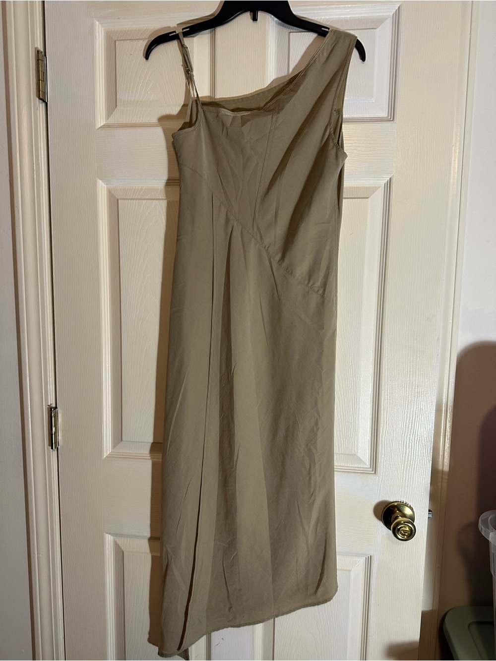 Vintage barebell Asymmetrical One-Shoulder Taupe Dress for Women
